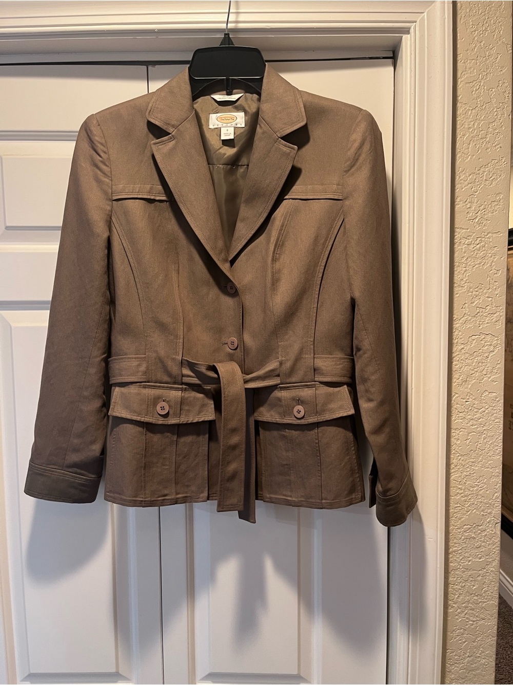 Talbot’s Brown Jacket, Coat, belted, military utility style, safari chic, office - Picture 2 of 7